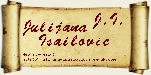 Julijana Isailović vizit kartica